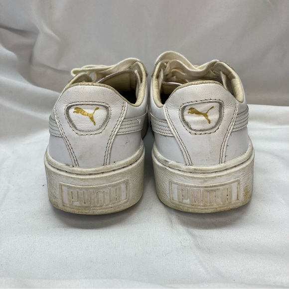 Puma Leather Basketball Court Shoes Size 7 (37.5) White - Picture 4 of 7